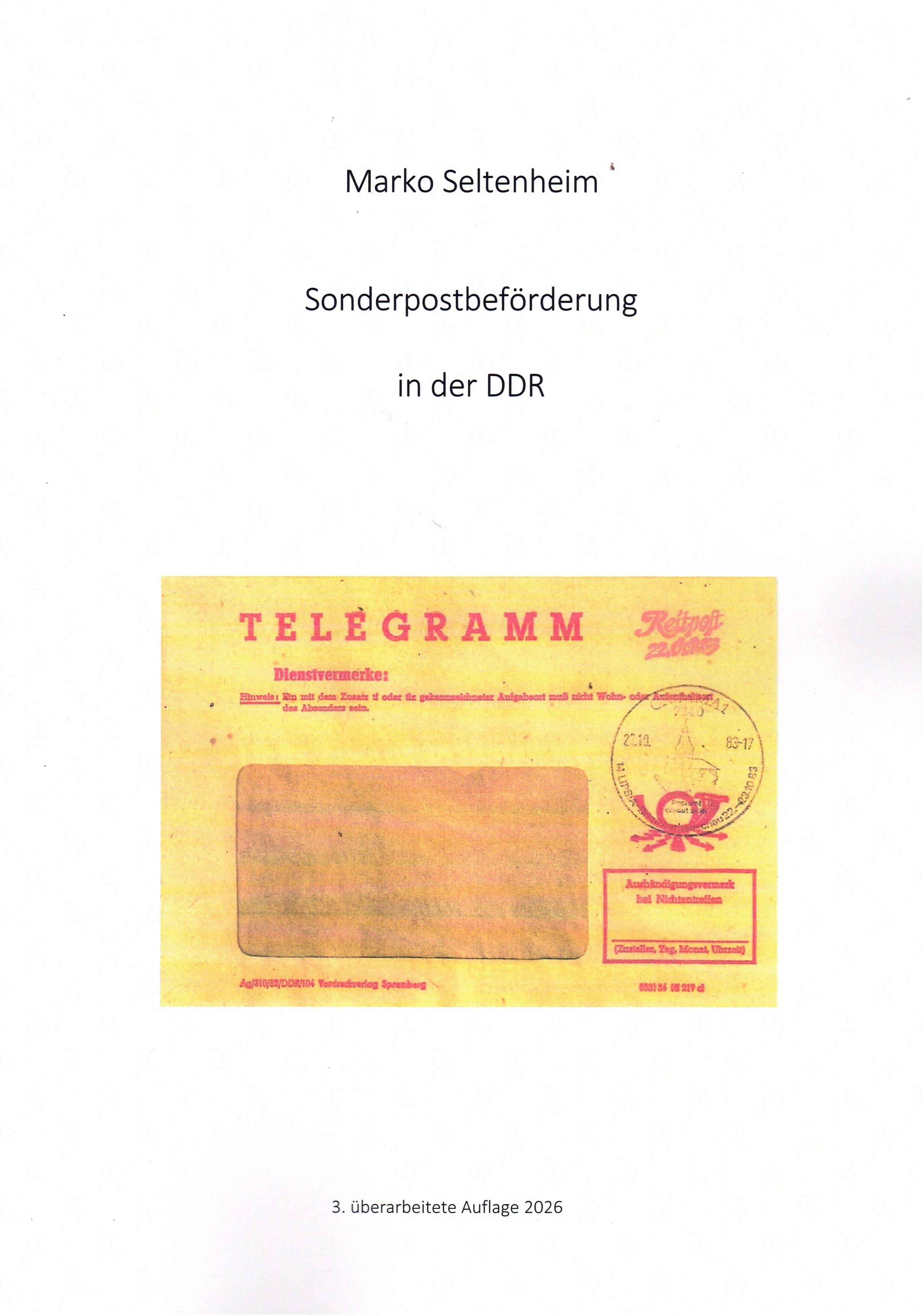 DDR Philatelie Sonderpostbeförderung Katalog