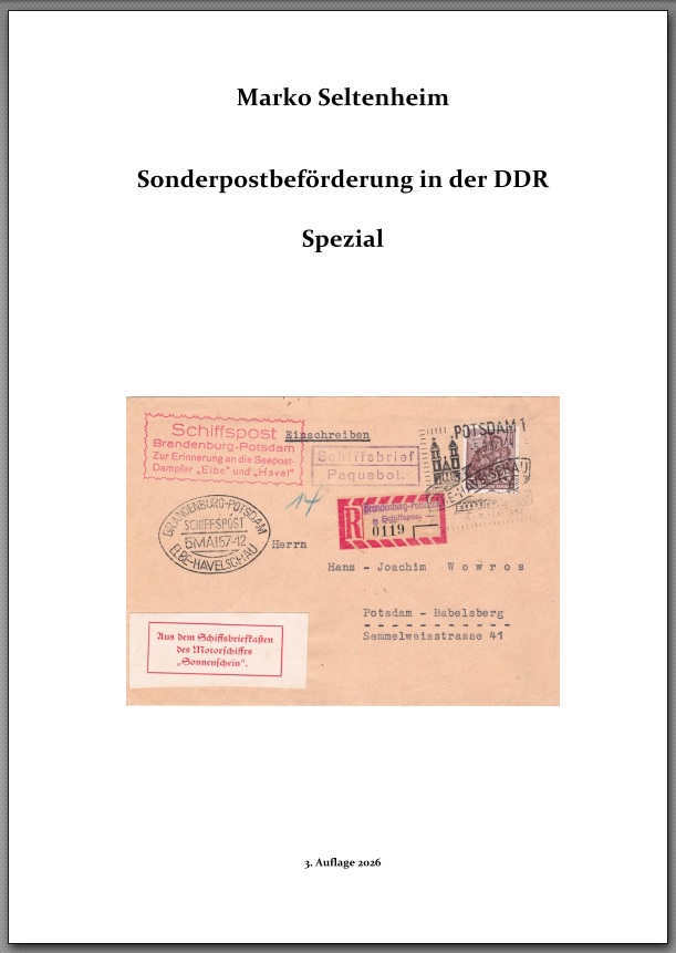DDR Philatelie Sonderpostbeförderung Katalog